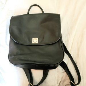 Medium Black Leather Backpack - Soft Italian Leather